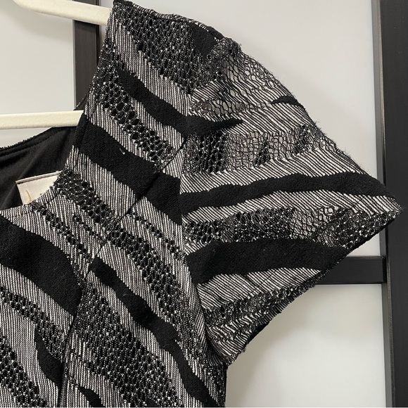 Vintage Joseph Ribkoff Couture Silver & Black Sparkle Striped Aline Evening Gown - Picture 9 of 16